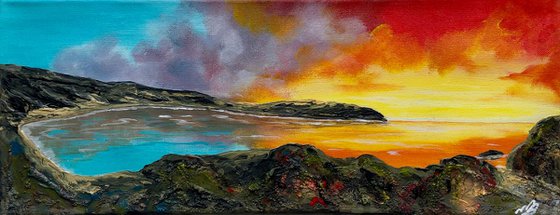 Lulworth Cove on a small Panoramic Canvas