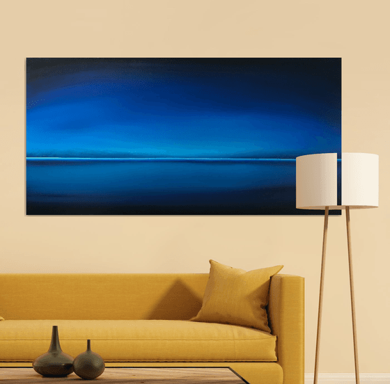 Blue night seascape