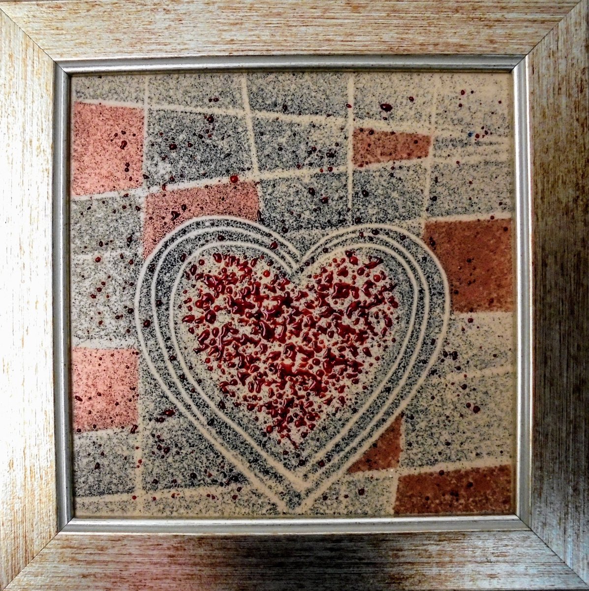 Relief , Red Dewy Heart By Rossitza Trendafilova, 10 X 10, Artwork For Sale On Artfinder