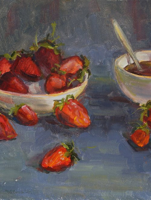 Strawberries and coffee by Elena Sanina