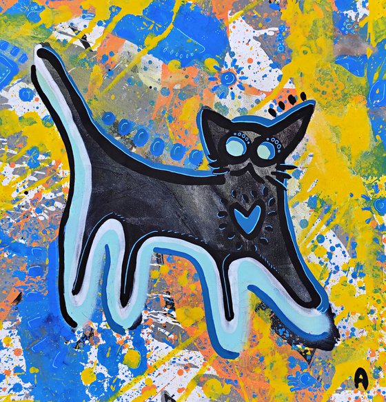 BLACK CAT 50x50cm