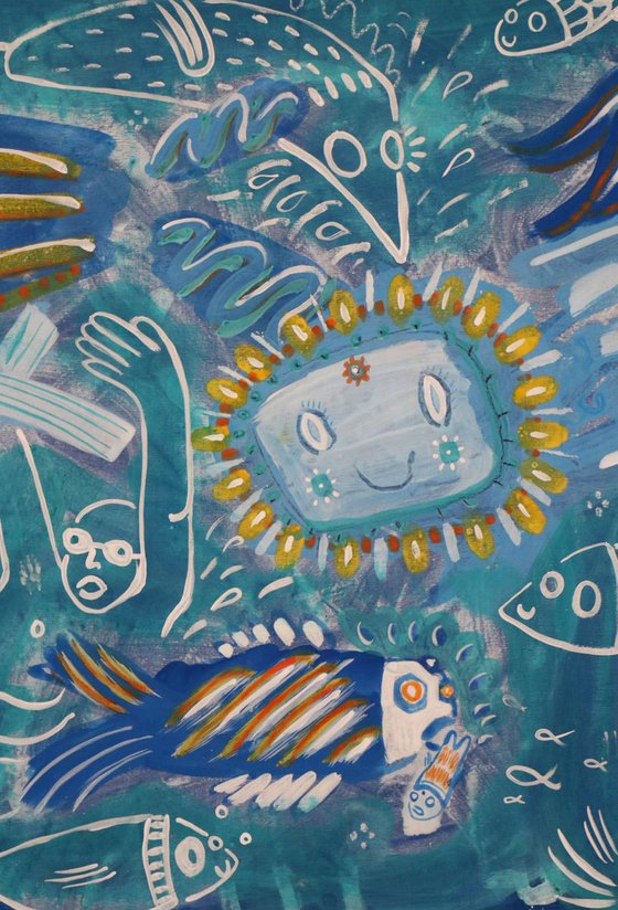 HAPPY SEA (in a cat´s dream) 100x205cm