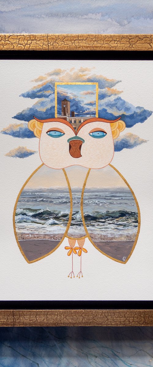 Window Into The World Owl by Eve Devore