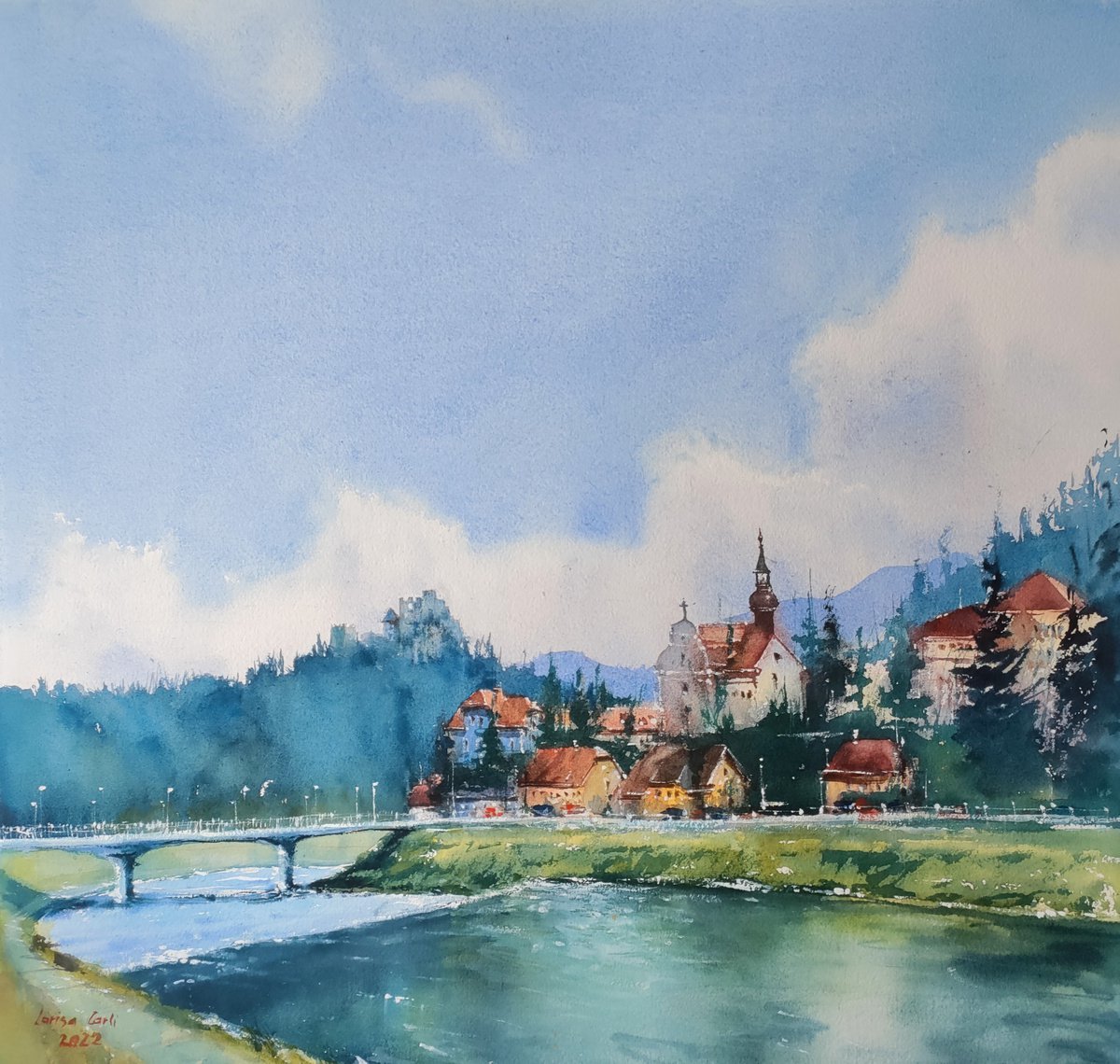 Celeia | Original watercolor painting by Larisa Carli