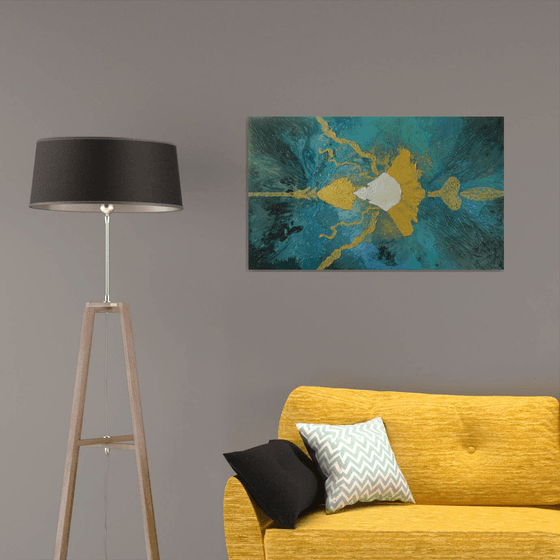 Mirror of the Soul  -  large colorful abstract fantasy painting; home, office decor; gift idea