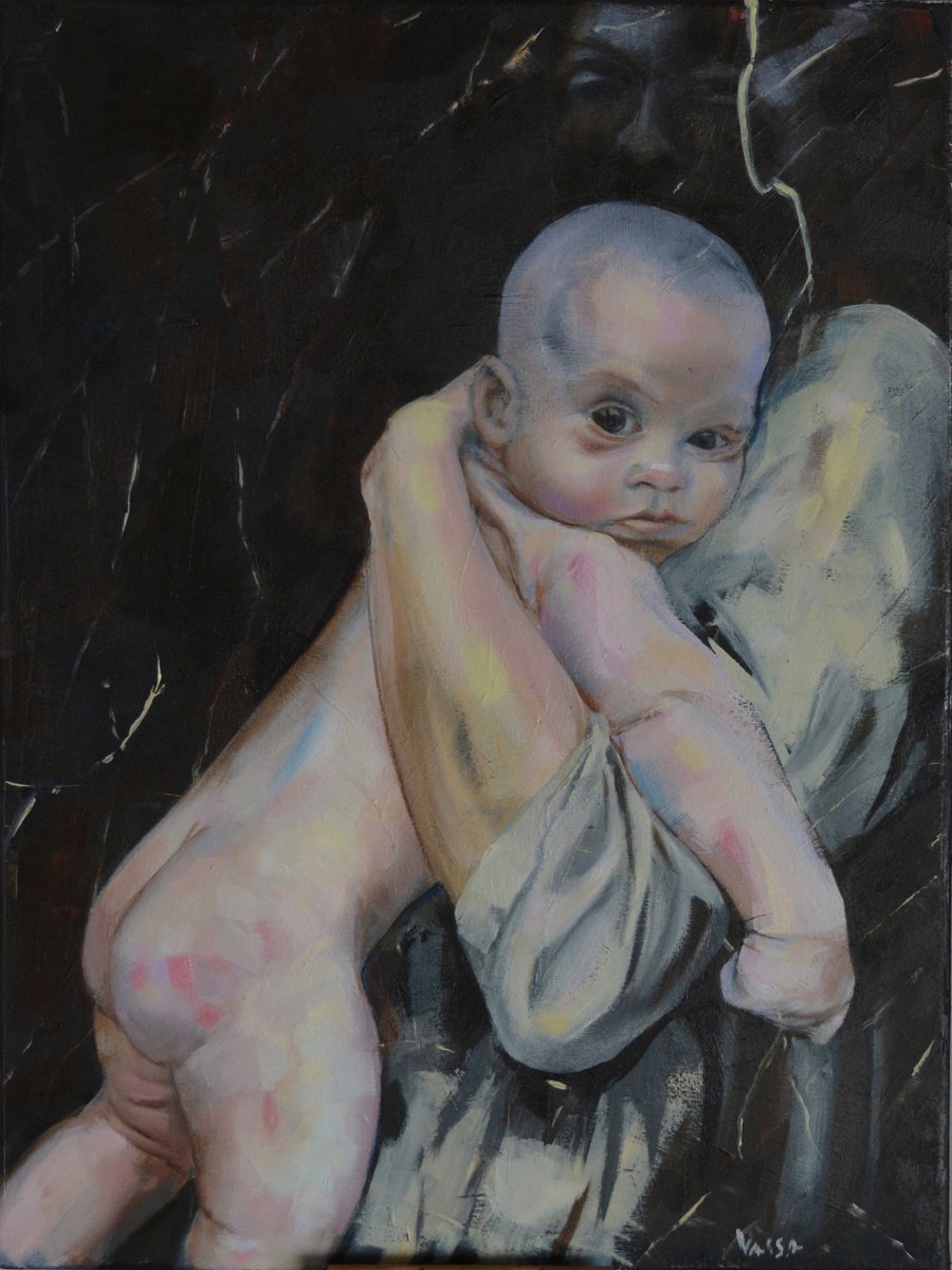 Photorealistic Portrait Oil Painting By Vassa Ponomarjova, 12 X 16", New, Original Artwork