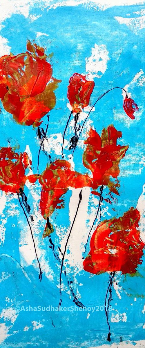 Expressive Red Roses by Asha Shenoy