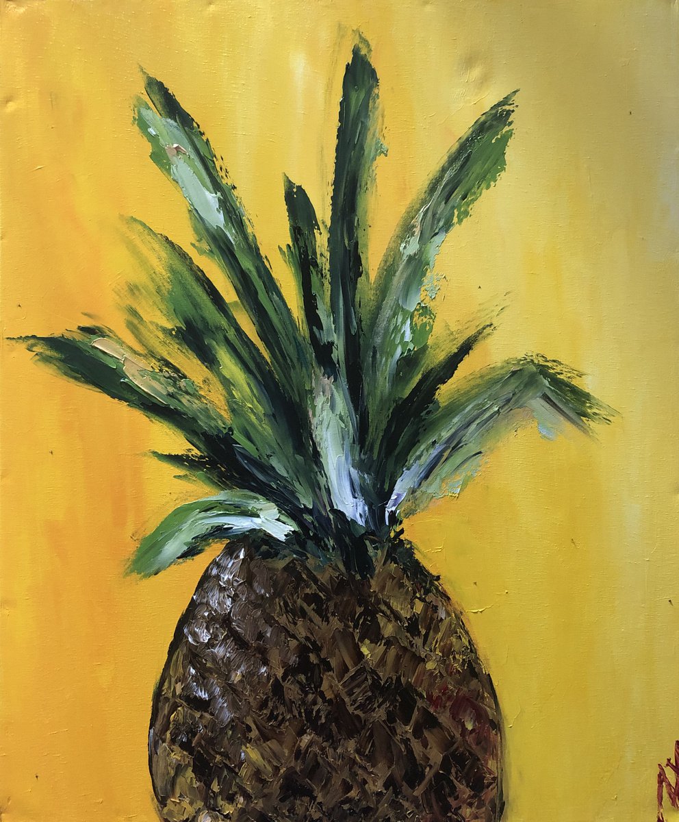 Pineapple, 50x60cm by Anastasiia Novitskaya