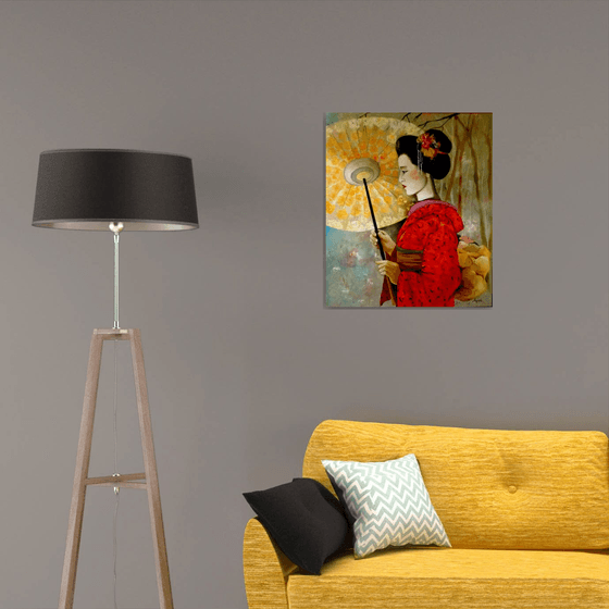 Geisha - portrait  - original painting