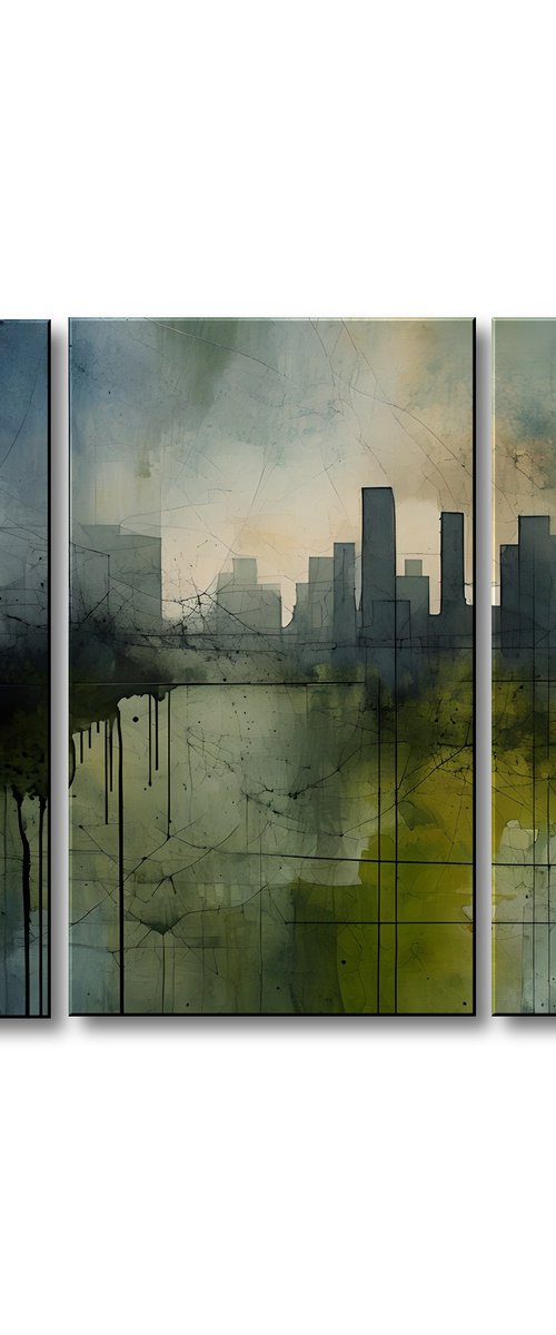 URBAN OASIS - triptych by ELOISE HOLBROOK