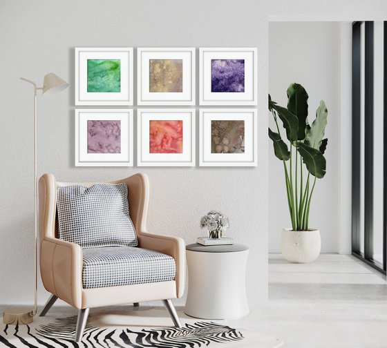 Serene Moments Collection 3 - 6 Abstract Paintings