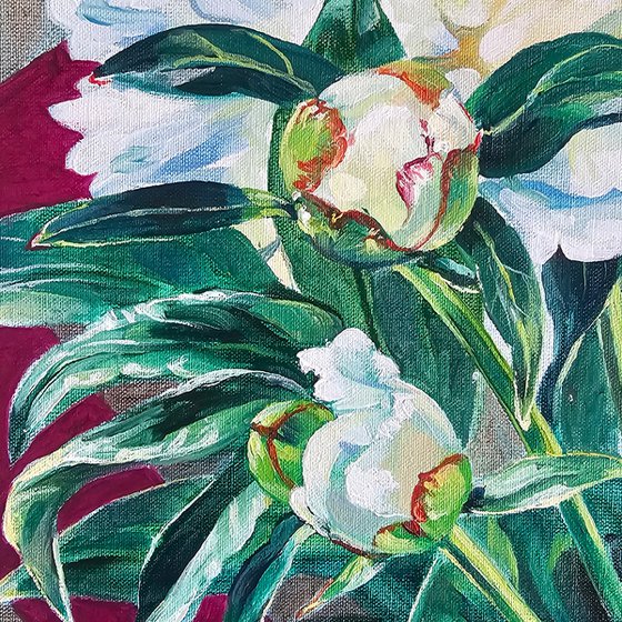 Peonies in a Pitcher