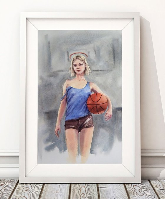 Basketball Angel - Basketball Madonna - Portrait of Young Lady - Young Woman - Young Girl - Youth