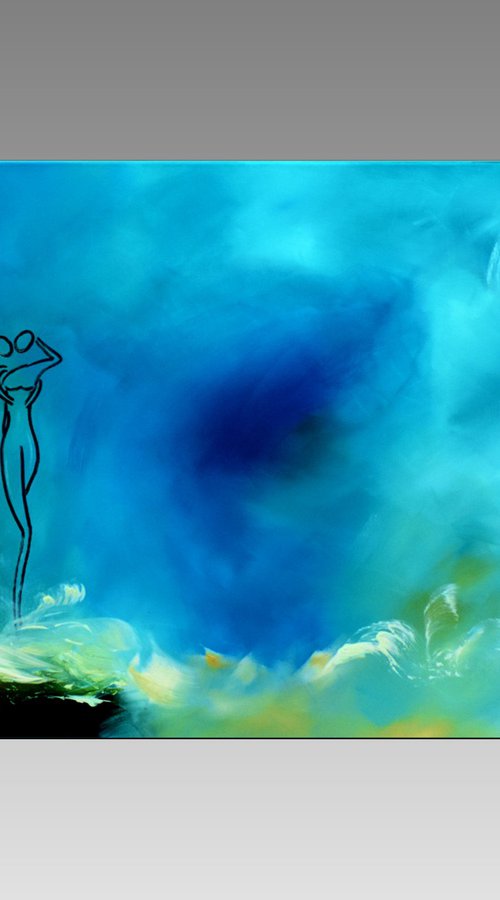 In den Wolken - Abstract Art - Acrylic Painting - Canvas Art - Abstract Painting by Edelgard Schroer
