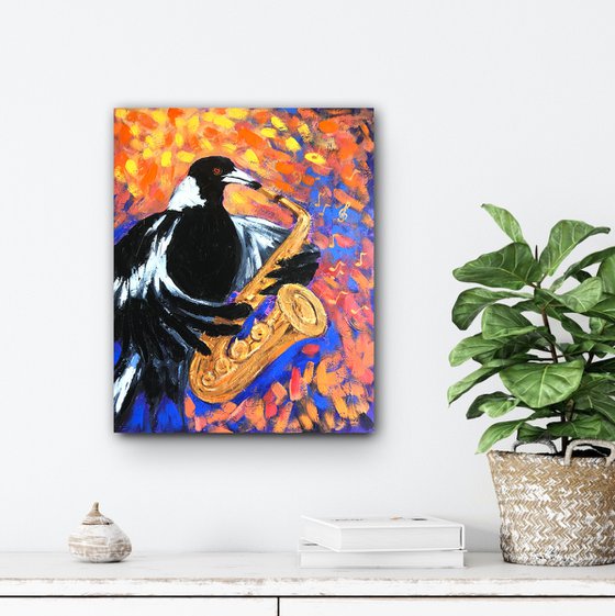 Fancy Magpie with Saxophone