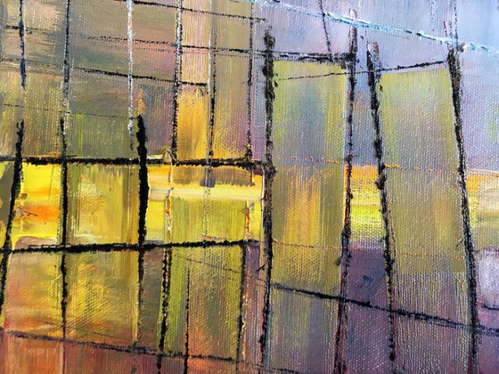 "Windows Of Opportunity" - Original PMS Oil Painting On Canvas - 24" x 36"