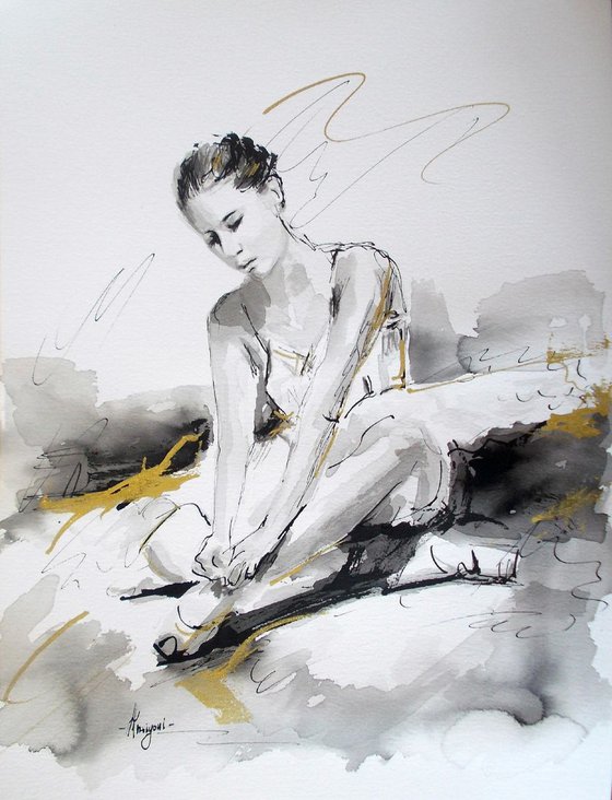 Ballerina Series Ink  Drawing