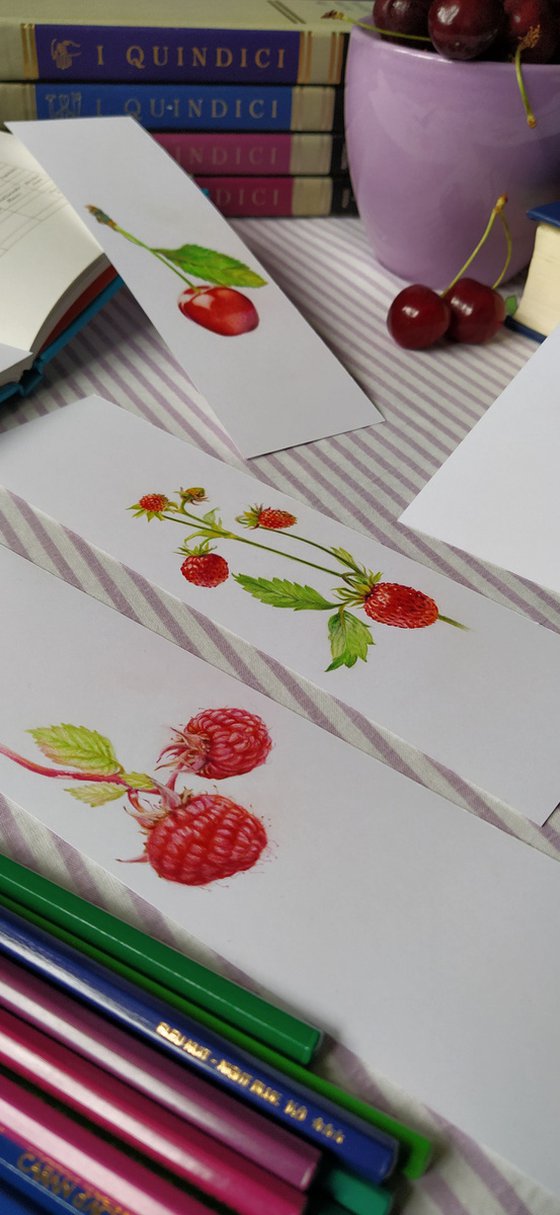 My Wild Berries as Bookmarks - The Raspberry