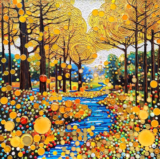 Golden forest landscape