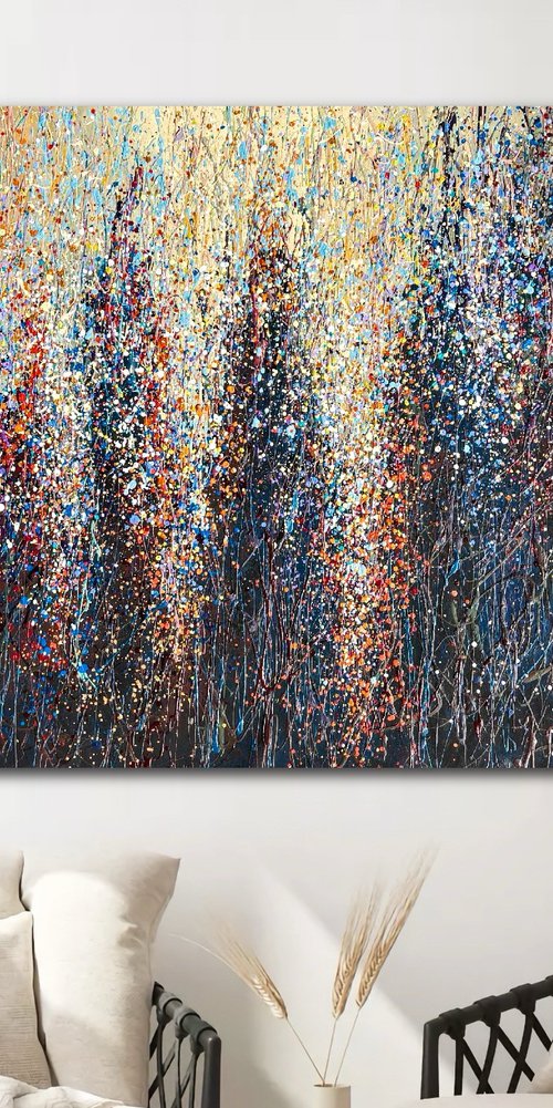 Golden Rain - Blue by Bogdana Antoniuk