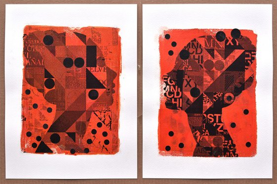Two Collages_115_27_35 cm_Face to face