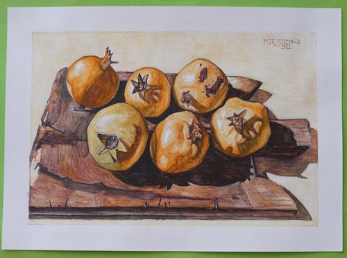 Still life with pomegranate by Nicola Testoni