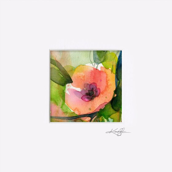 Little Dreams 18 - Small Floral Painting by Kathy Morton Stanion