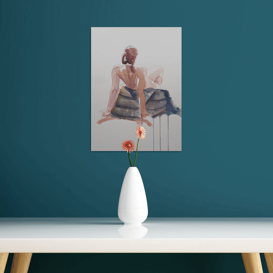 seated female nude