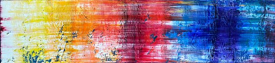 "Light Me Up" - Original PMS Oil Painting On Reclaimed Wood - 48 x 11 inches