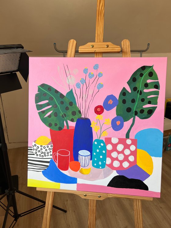Polka Dot Vases Flowers