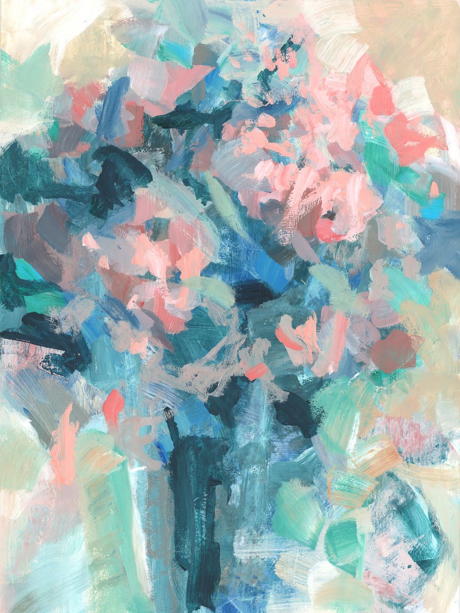 Organic Botanical Acrylic Painting By Dena Adams, 18 X 24, Song Of Nature (Floral Abstract Study), Original Artwork