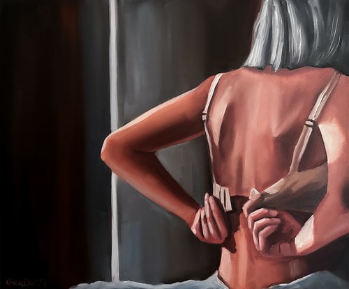 After - Erotic Sensual Nude Back Woman Painting by Daria Gerasimova