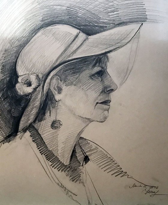 Pencil drawing. Portrait.