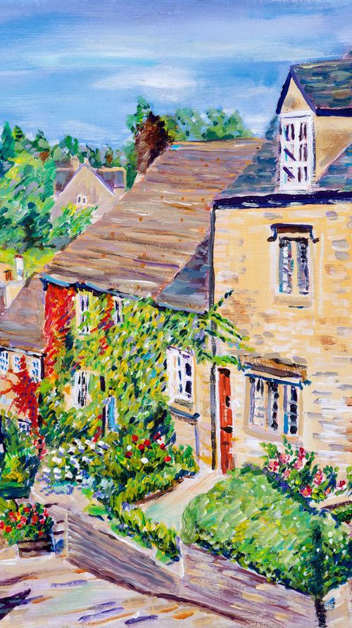 LOOKING DOWN THE CHIPPING STEPS, TETBURY by Diana Aungier-Rose