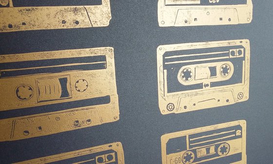 Rock and roll gold #2  (cassette tapes, retro music, 70's, 80's rock culture)