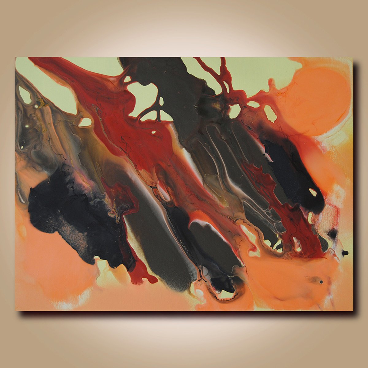 Abstract Acrylic Painting By Valeri Tsvetkov, 31 X 24", Abstract Composition 19, Original Artwork