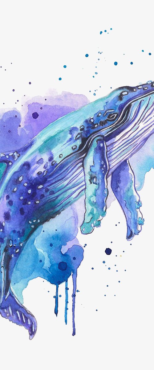 Colourful Whale Painting by Sandy Broenimann