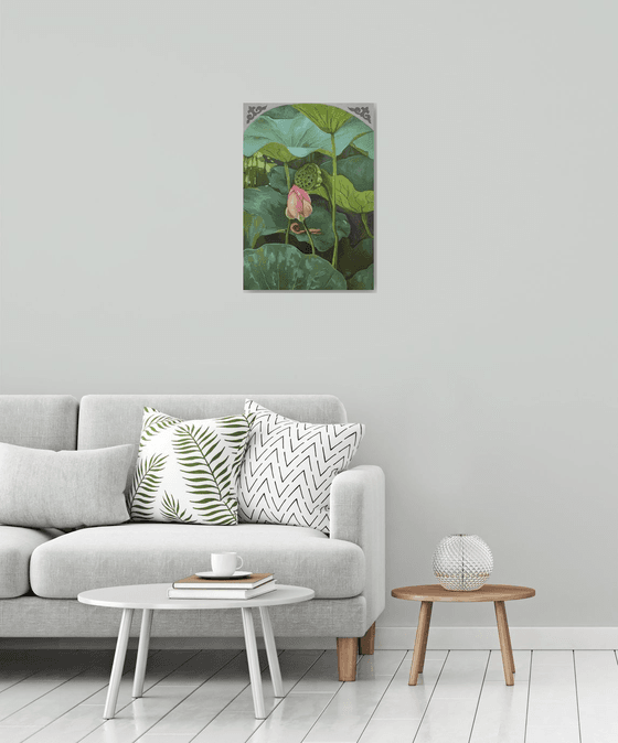 Lotus flower and pod
