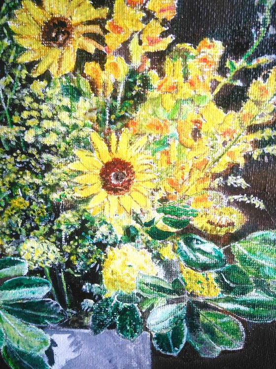 Flowers yellow daisies - garden - bouquet