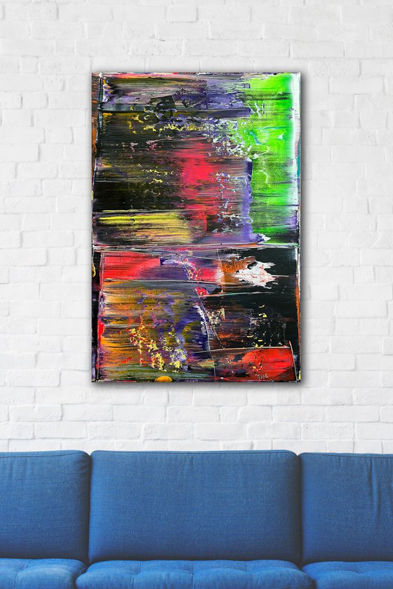 "Dull It Down" - Original PMS Abstract Acrylic Painting On Canvas - 24" x 36"