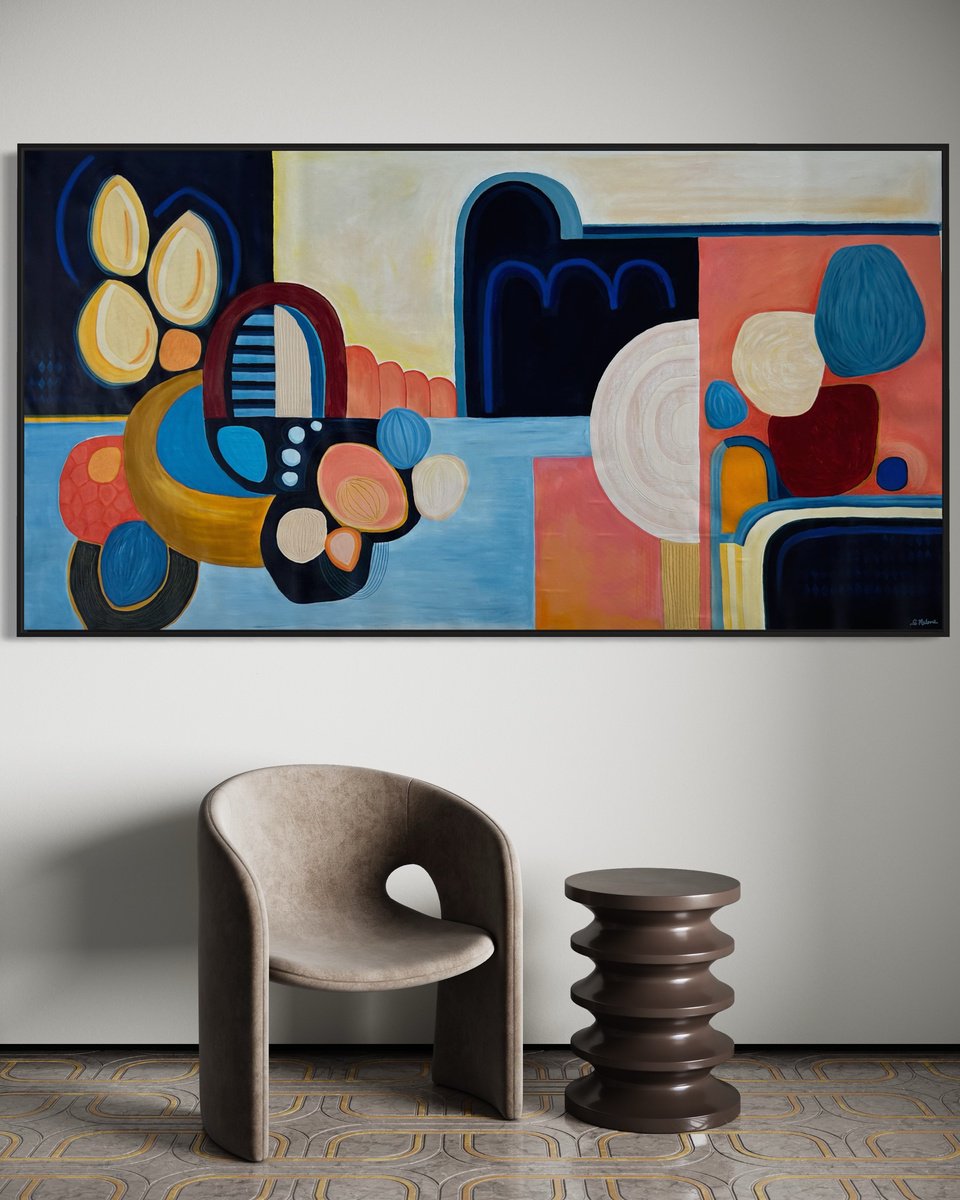 Abstract Painting By Samantha Malone, 78 X 41", Every End Is A New Beginning, Original Artwork