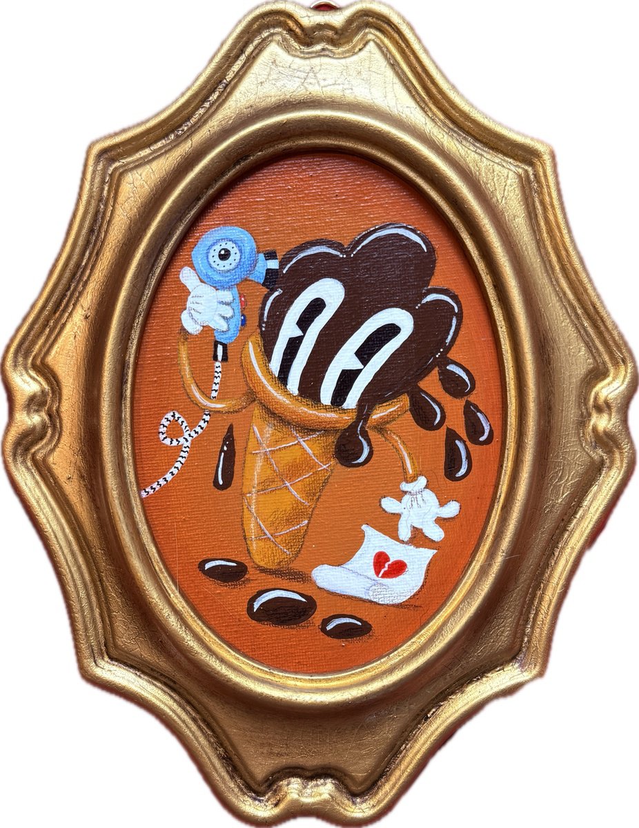 Cartoon Still Life Painting By Paolo Andrea Deandrea, 8 X 10", 848 - Gelatino, Original Artwork