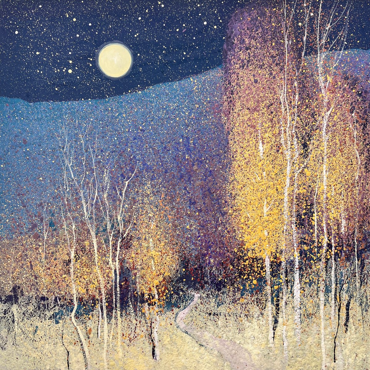 Impressionistic Landscape Painting By Andrii Kovalyk, 20 X 20, Mysteries Of The Carpathians, Original Artwork