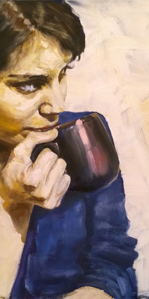 - Really?, 24x20 inches 60x50cm Gallery Quality linen canvas by Leonid Plekhanov