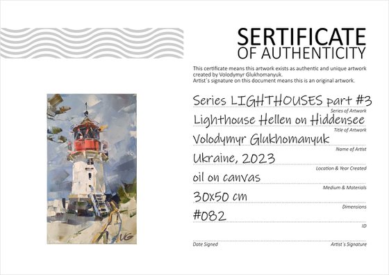 "LIGHTHOUSE Hellen on Hiddensee" Series "LIGHTHOUSES" part #3