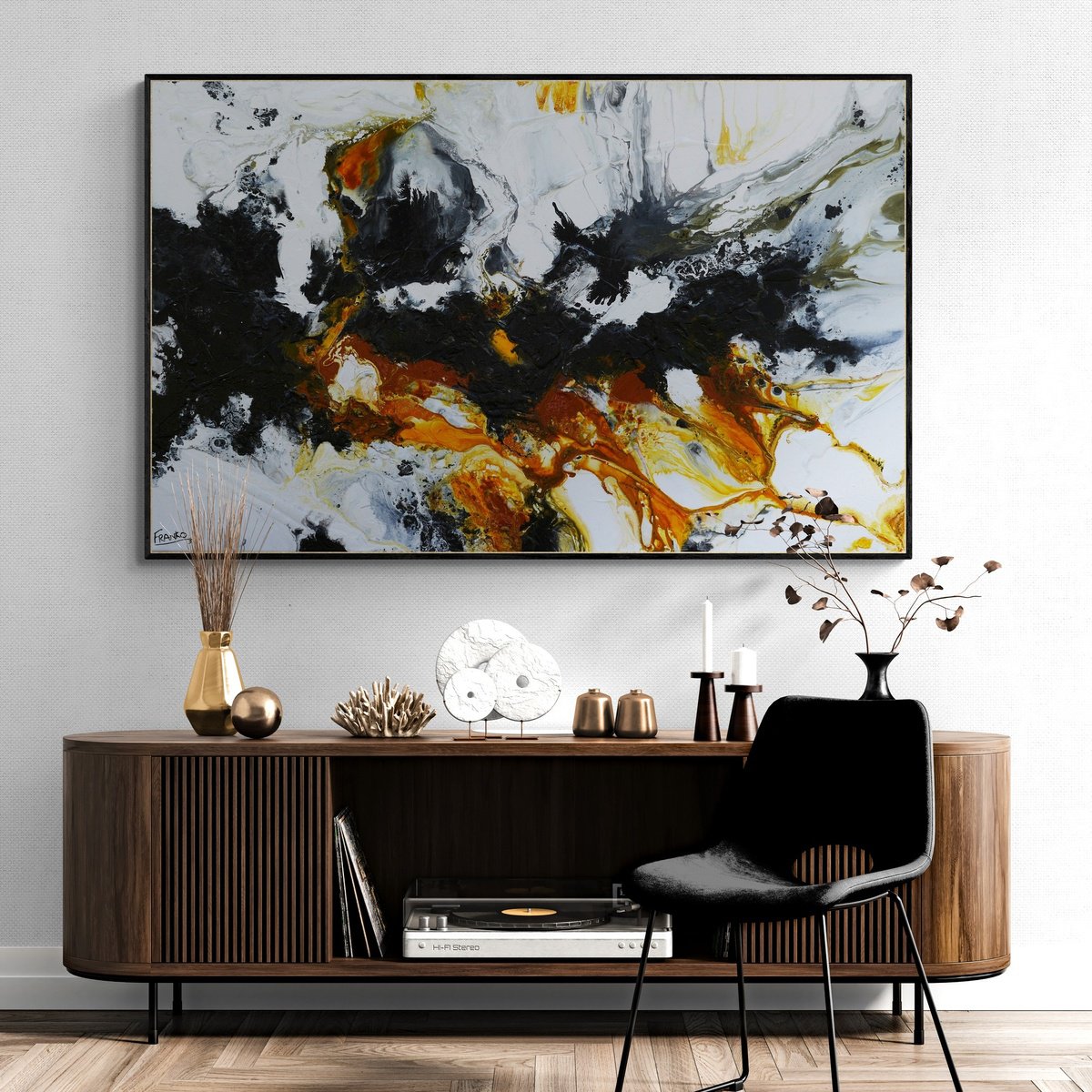 Abstract Acrylic Painting By Franko, 63 X 39, Solstice, Original Artwork
