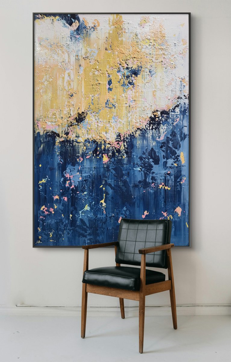 Abstract Acrylic Painting By Alex Senchenko, 39 X 59, Abstract 2454, Original Artwork