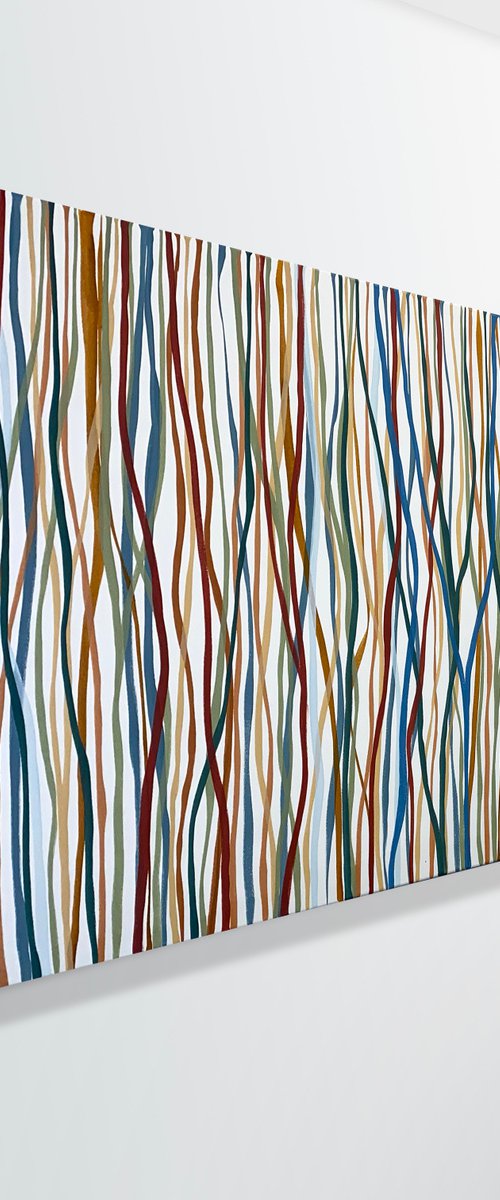 Waltz of the Yarrabee - 152 x 61cm acrylic on canvas by George Hall