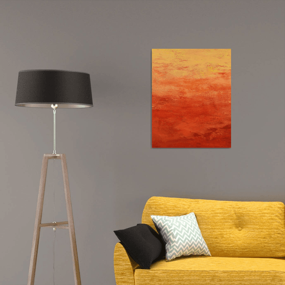 Tangerine Burst - Modern Color Field Abstract