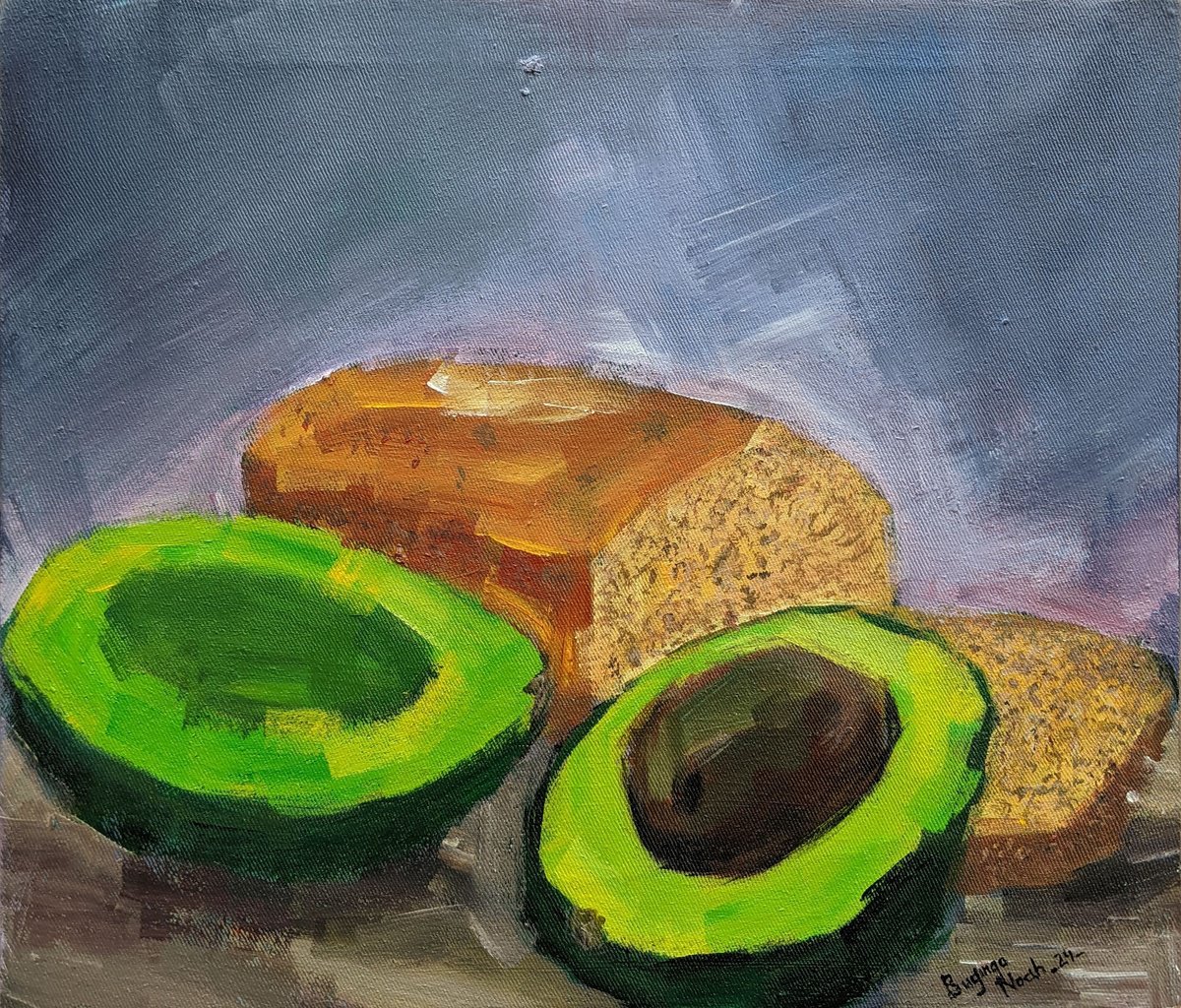 Impressionistic Still Life Acrylic Painting By Bugingo Noah, 11 X 10, Untitled 2, Original Artwork